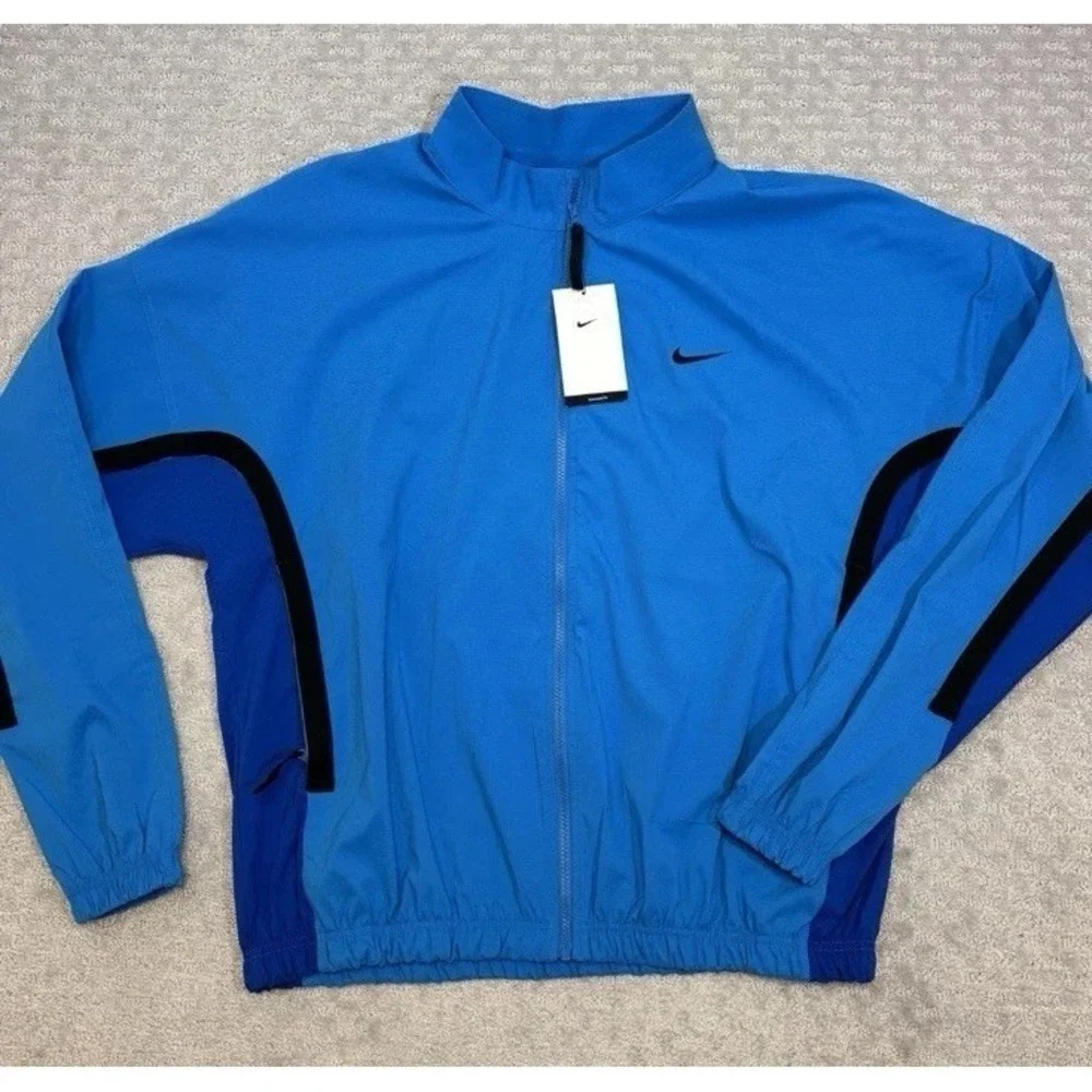 Nike DNA Just Do It Woven Basketball Full-Zip Jacket Mens L Oversized Blue $115